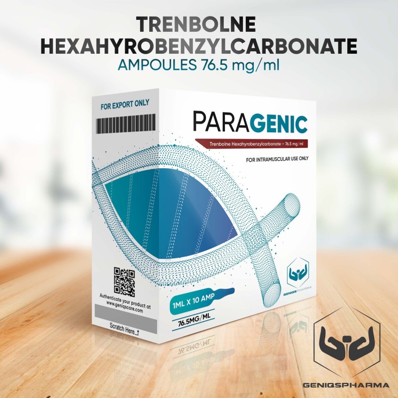 Buy GenisQ Pharma Paragenic (TRENBOLONE HEXAHYDROBENZYLCARBONATE) 76.5mg/ml 10amps